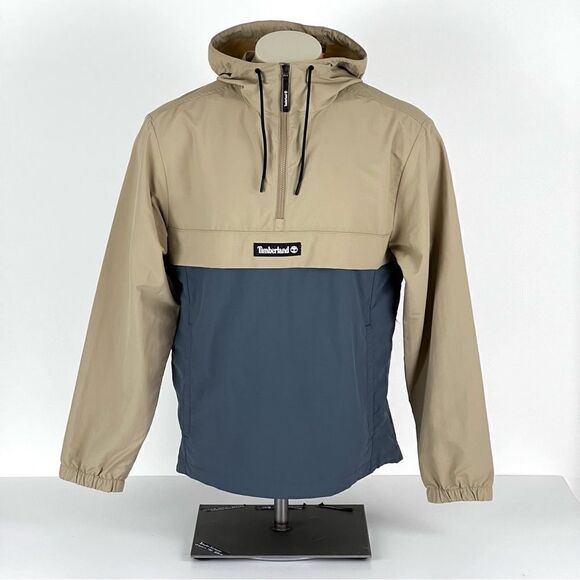 TIMBERLAND Men's Half-Zip Colorblocked Water-Resistant Windbreaker Jacket - Picture 4 of 10